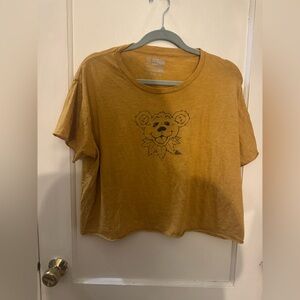 Grateful Dead, Women’s, Short Sleeve Crop Top, size XXL, 100% cotton, yellow